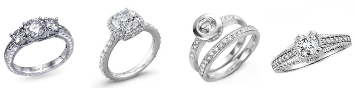 poročni prstani z diamanti okoli obročka